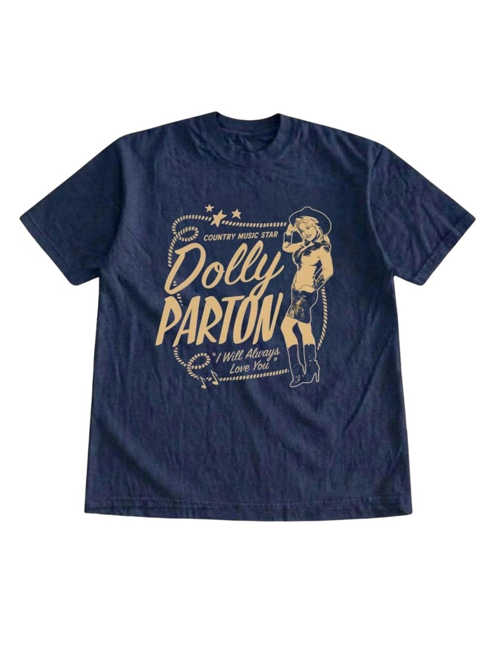 Gildan Dolly Parton Navy Graphic Tee - Country Music Star